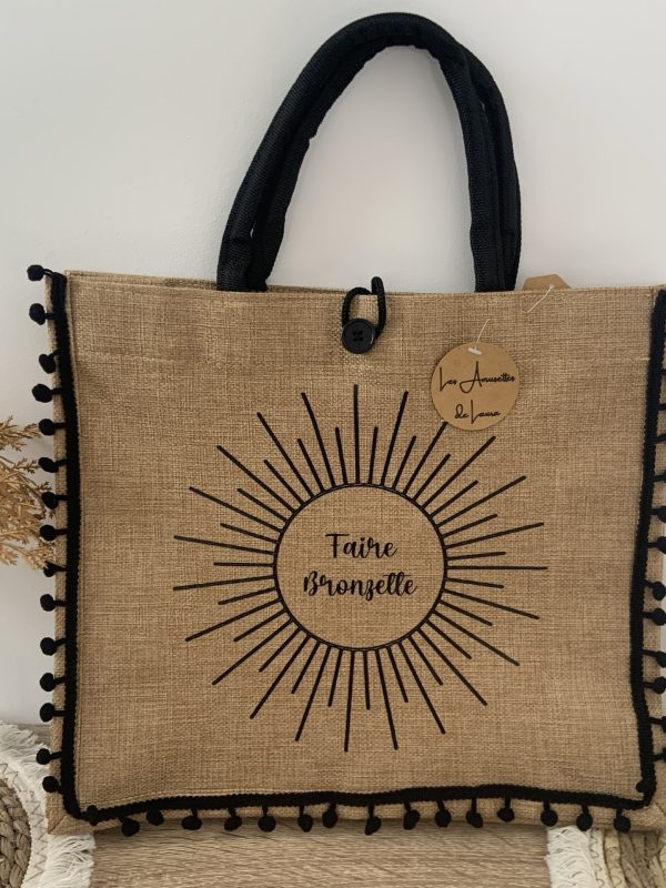 Cabas faire bronzette pompons