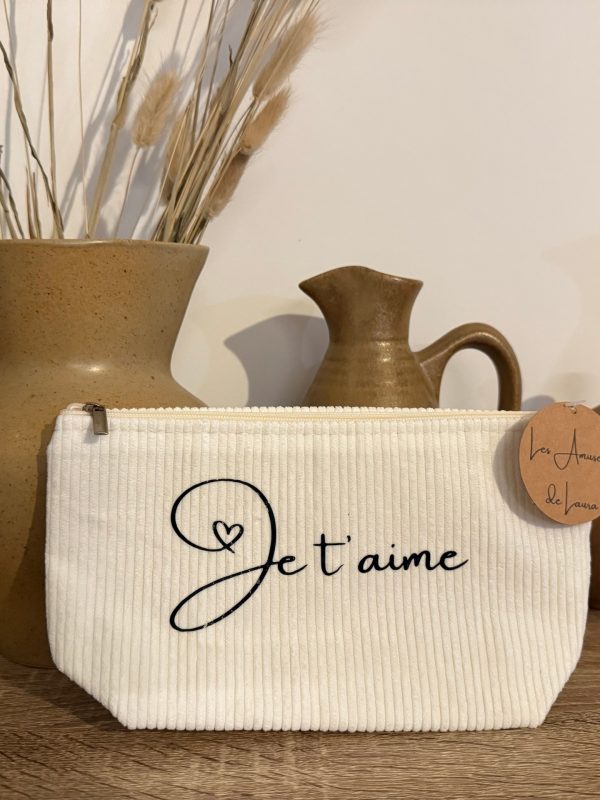 Pochette Velours Côtelé Je t’aime