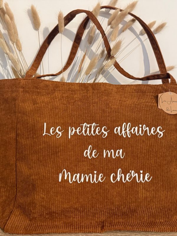 Cabas velours Écureuil Mamie Chérie