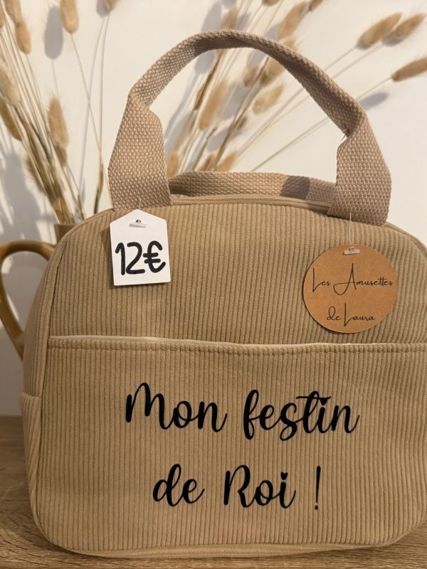 Sac Lunch Velours Côtelé Festin de Roi