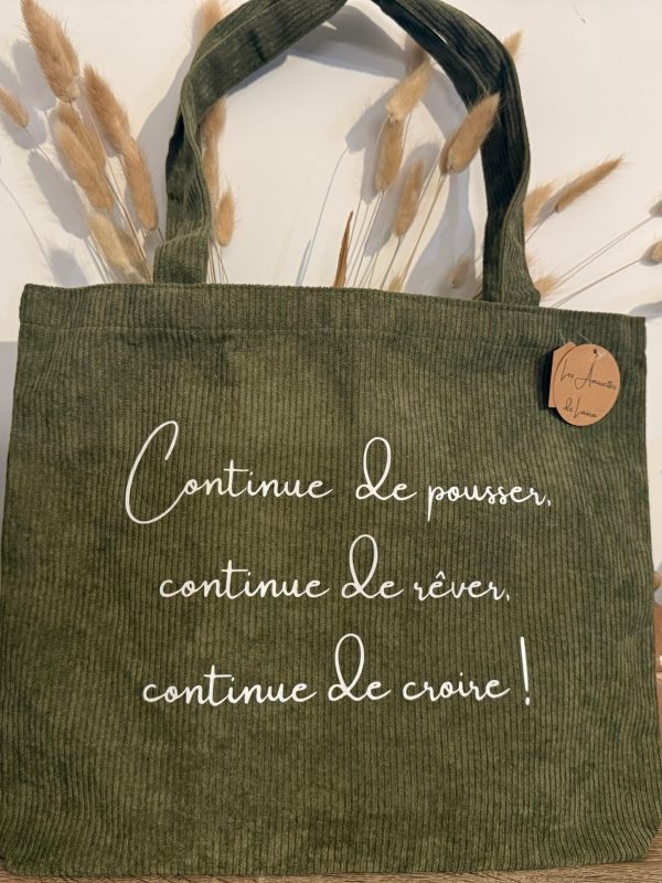 Cabas Velours Olive Citation